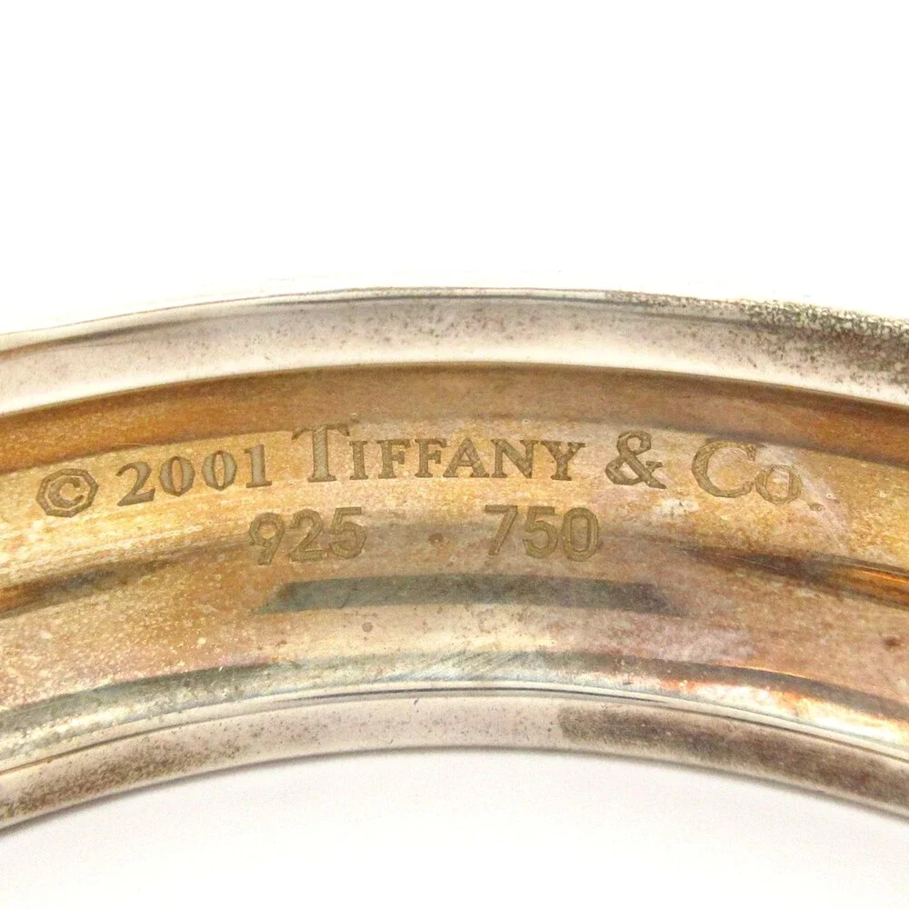 Tiffany & Co. Bangle Silver 18K Yellow Gold Multi Color Stone